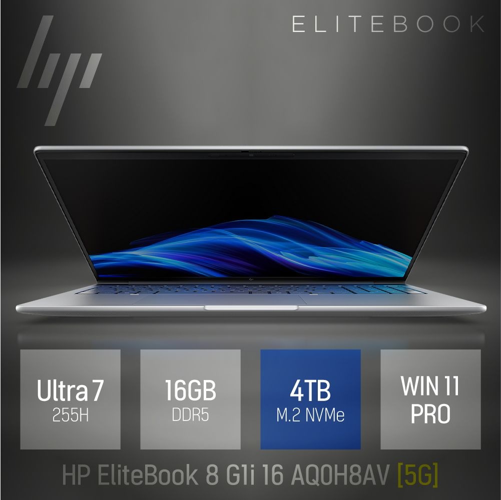 ⓒ HP 엘리트북 8 G1i 16 AQ0H8AV 5G 울트라7 255H 16GB 4TB / 휴대용 사무용 대화면 16인치 AI 노트북