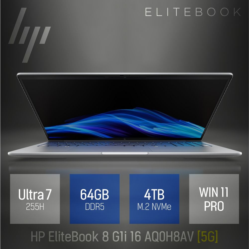 ⓒ HP 엘리트북 8 G1i 16 AQ0H8AV 5G 울트라7 255H 64GB 4TB / 휴대용 사무용 대화면 16인치 AI 노트북