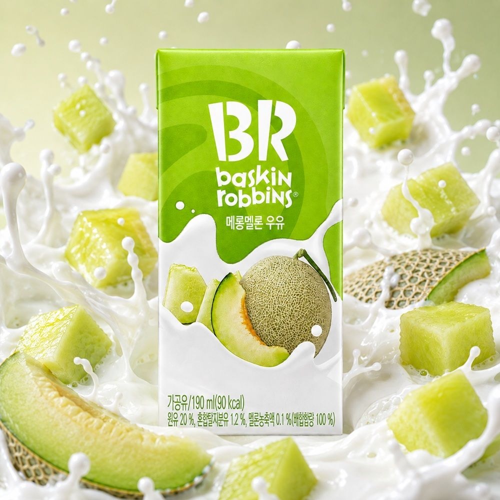 베스킨라빈스 메론멜롱우유 190ml 48개