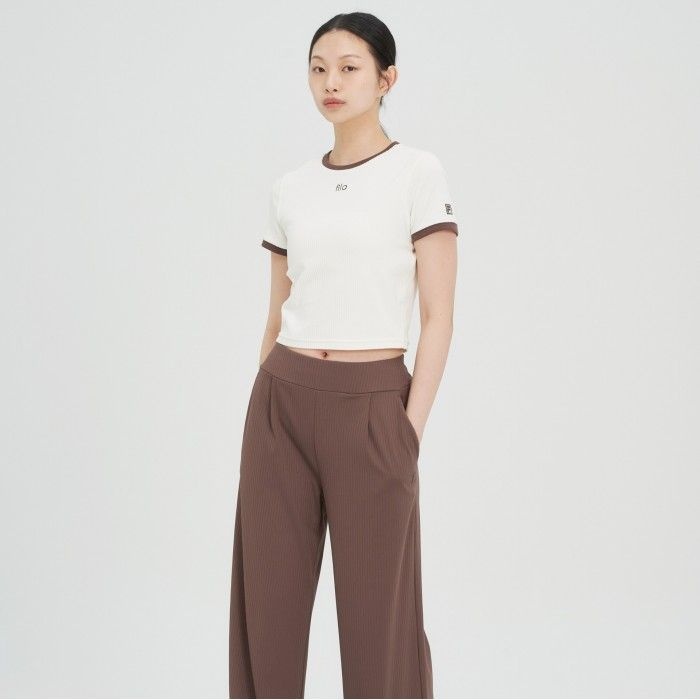 휠라 [휠라] [휠라] 휠라 공식  골지 캡내장 크롭 반팔티  FS2ITH2252F_CRM FS2ITH2252F_CRM FS2ITH2252F_CRM