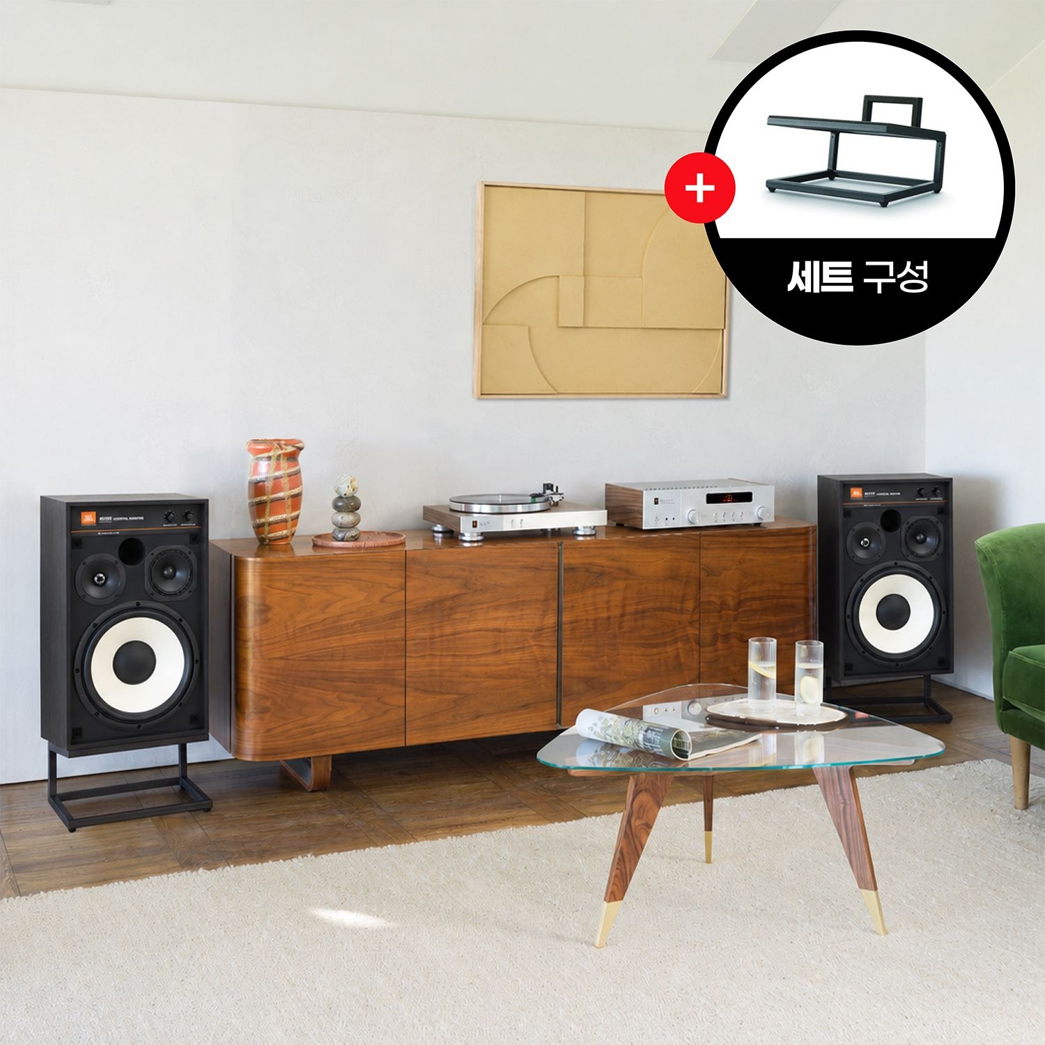 [롯데백화점] 제이비엘 [세트할인] JBL 4312G 블랙 스피커 + 정품 스탠드 JS-120 LE1221860514