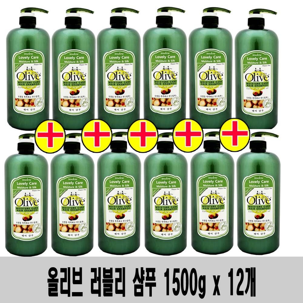 아임세레느 (1500g x 12개)-아임세레느 올리브 러블리 케어 촉촉 (대용량) 헤어 샴푸
