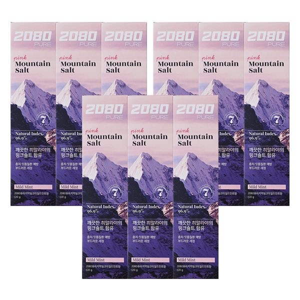 2080 퓨어치약 핑크 마일드 민트향 120g 3입 x3