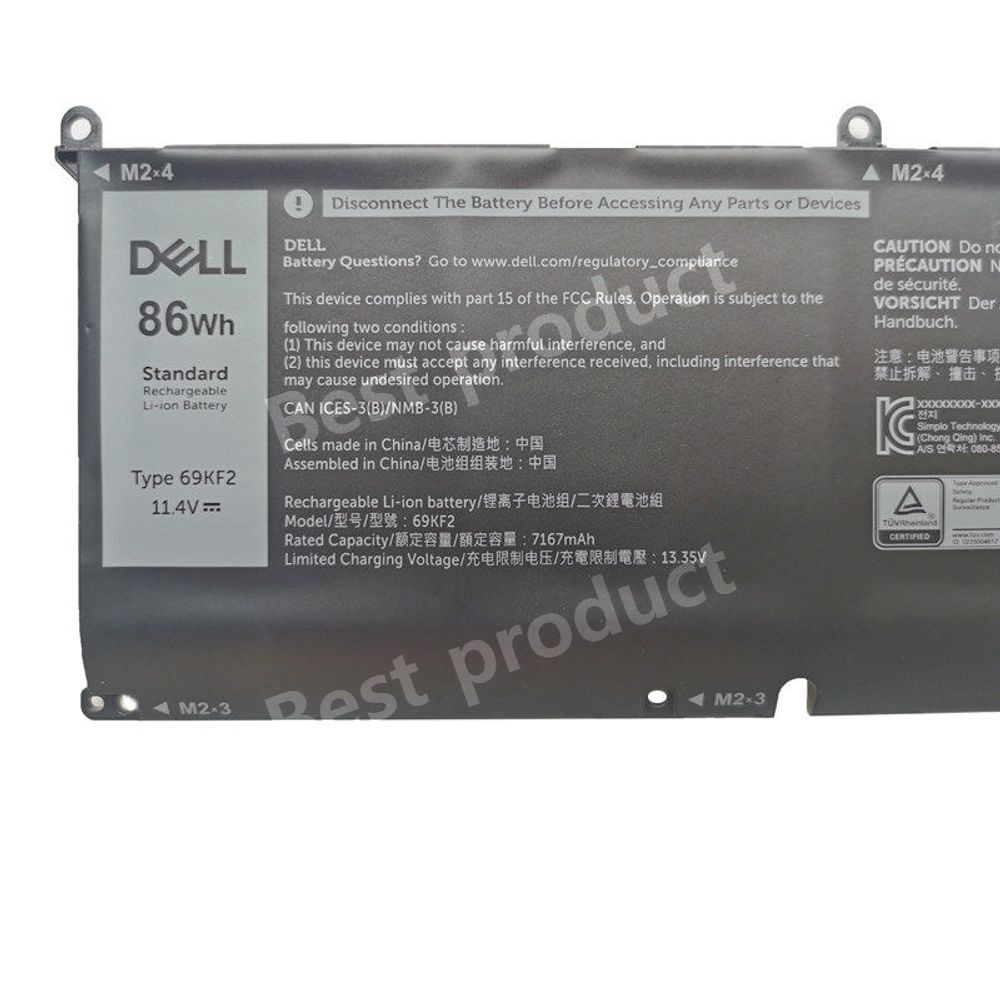 [해외] 델 노트북 배터리 69KF2 9510 G16 7610 XPS 15 9500 7620 7630