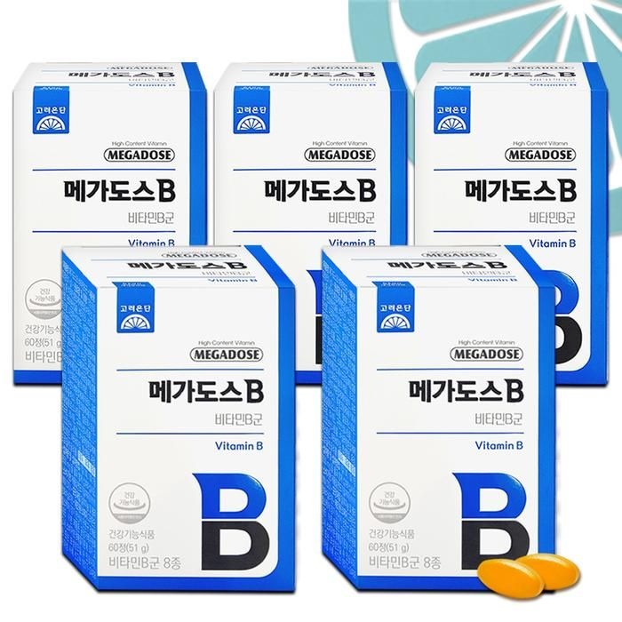 고려은단 메가도스B 850mg 60정 x 5개 비타민B군 수용성 고함량 활력 G