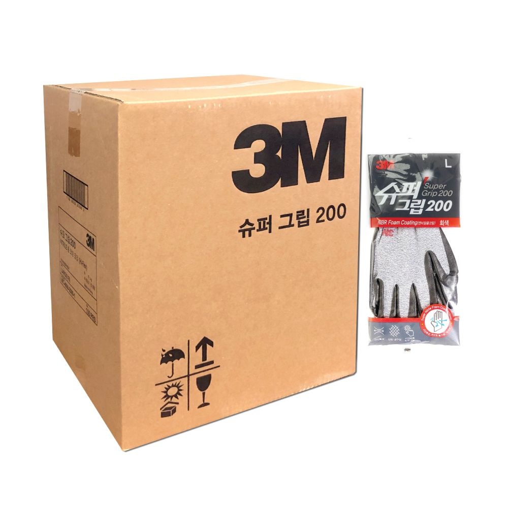 [오늘출발] 쓰리엠 NBR코팅장갑 Large 1박스 100켤레 슈퍼그립200