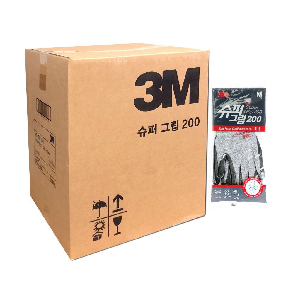 [오늘출발] 쓰리엠NBR코팅장갑 Medium 1박스 100켤레 슈퍼그립200