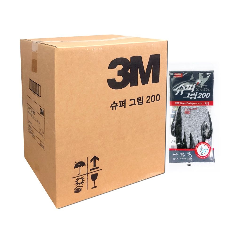 [오늘출발] 쓰리엠 NBR코팅장갑 Small 1박스 100켤레 슈퍼그립200