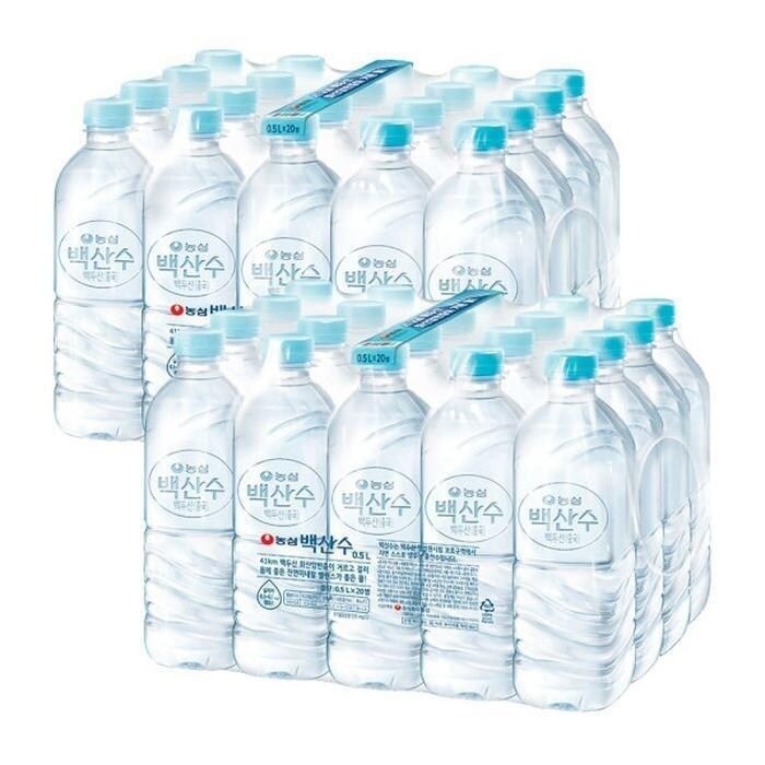 농심 백산수 500ml 40병  (유무라벨 랜덤배송) (16335957)