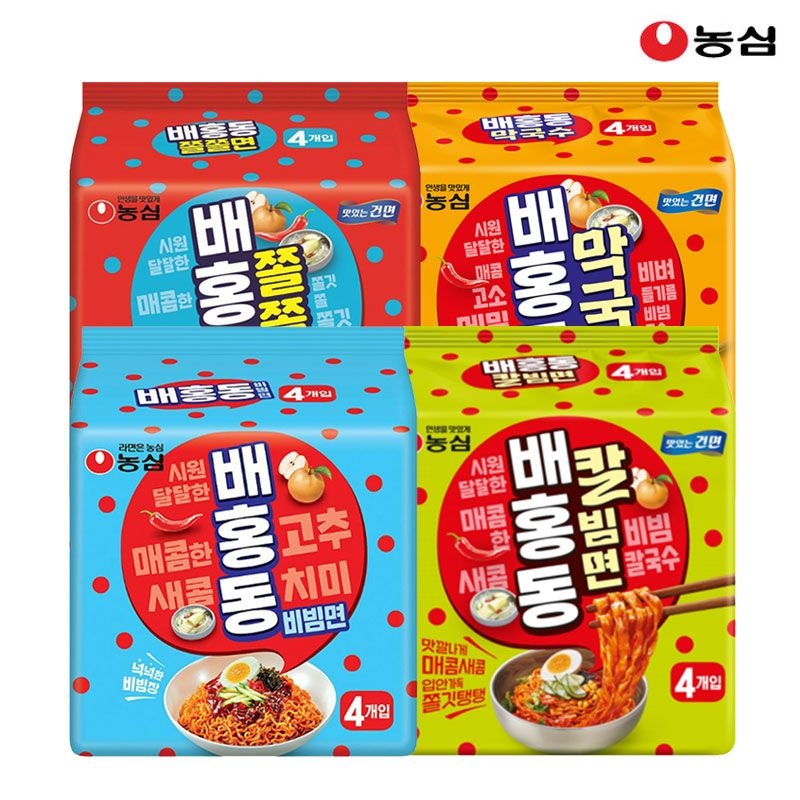 [롯데온] 농심 배홍동비빔면8입+쫄쫄면8입