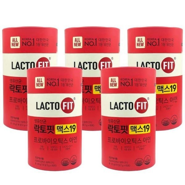 [하프클럽]종근당건강 락토핏 맥스19 프로바이오틱스 생유산균 아연 2g x 60포, 5통 / N