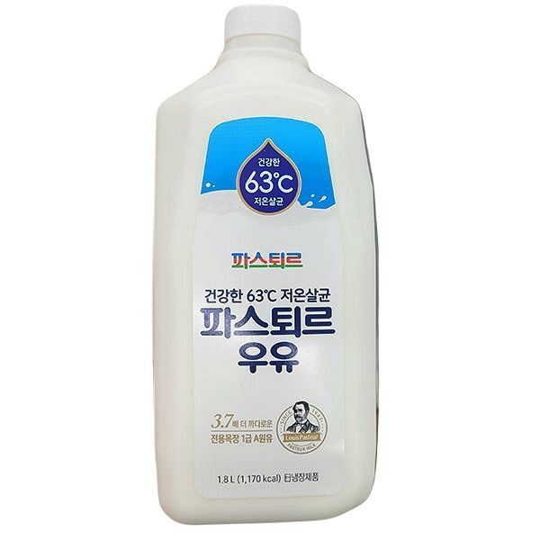 파스퇴르 저온살균 후레쉬 우유 1800ml x 1개