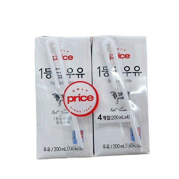 온리 프라이스 1등급 멸균 우유 200ml x 4입 x 3개
