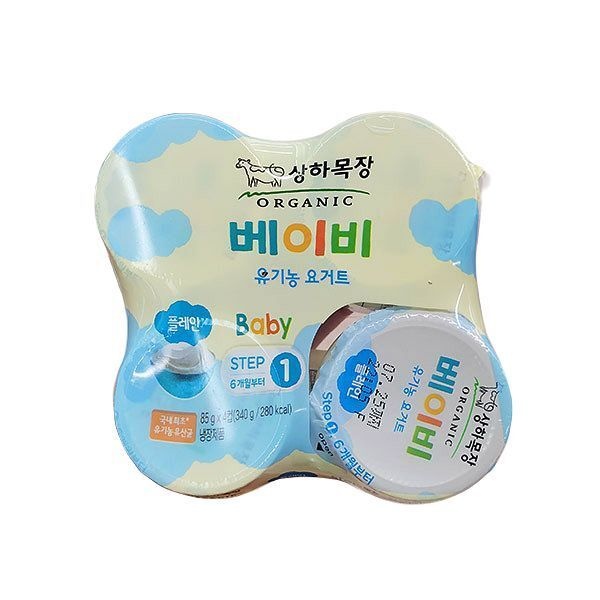 매일 상하목장 유기농 베이비 요거트 플레인 1단계 85g x 4입 x 2개
