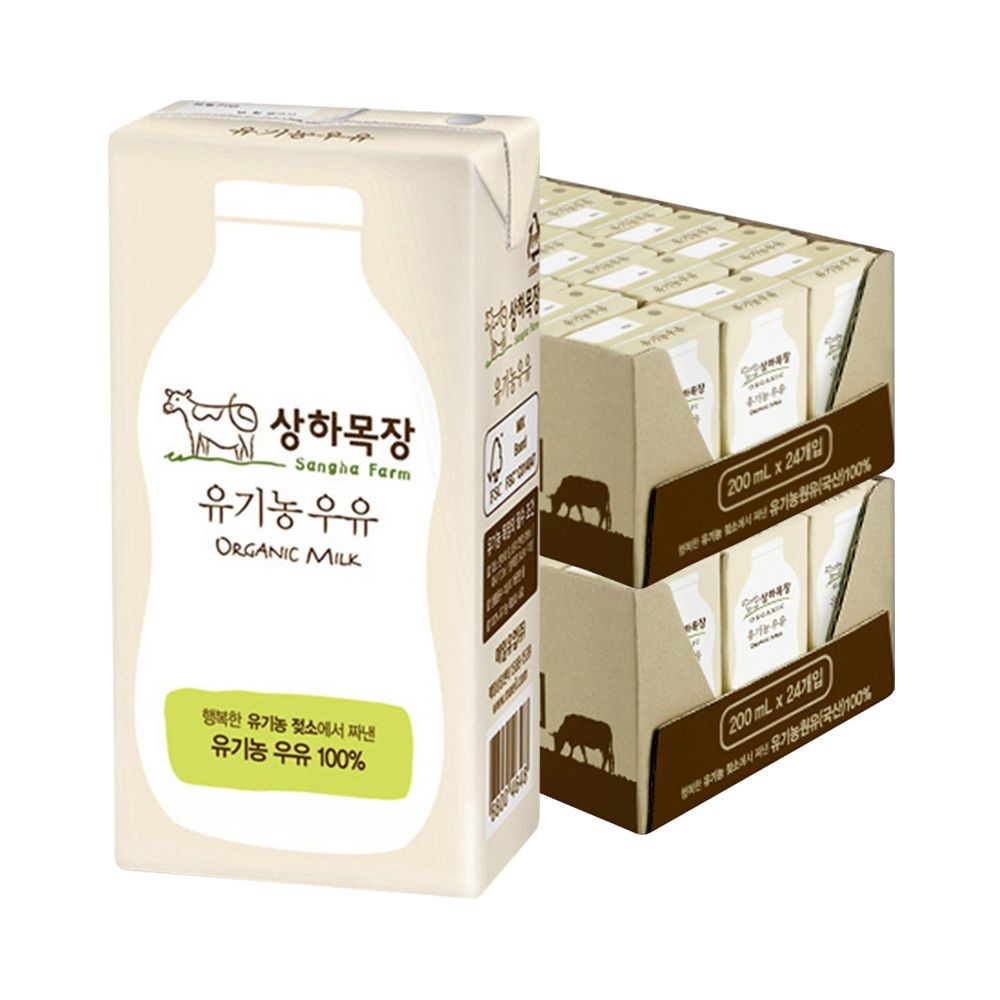 [롯데온] 상하목장 유기농 멸균 우유 200ml 48팩 (34,940원/무료)