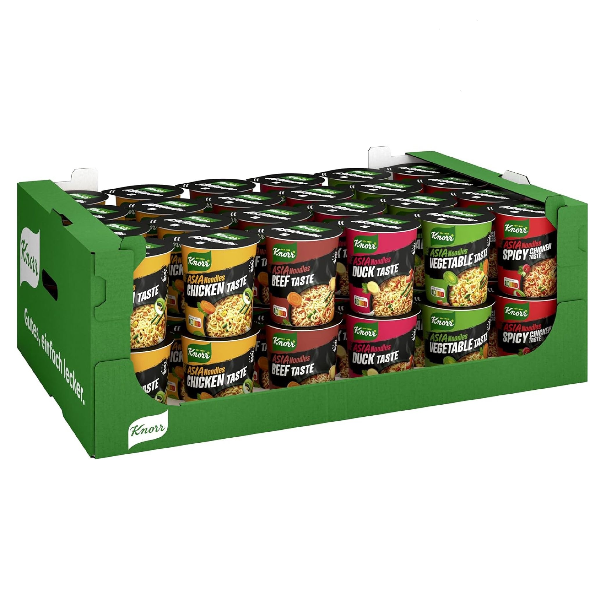[해외] Knorr Asia Noodles 크노르 아시안 인스턴트 컵 누들 라면 3가지맛 63g x 48개입 1박스 독일 내수용