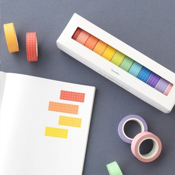 텐바이텐 아르떼 마스킹테이프 12P SET - Sherbet grid