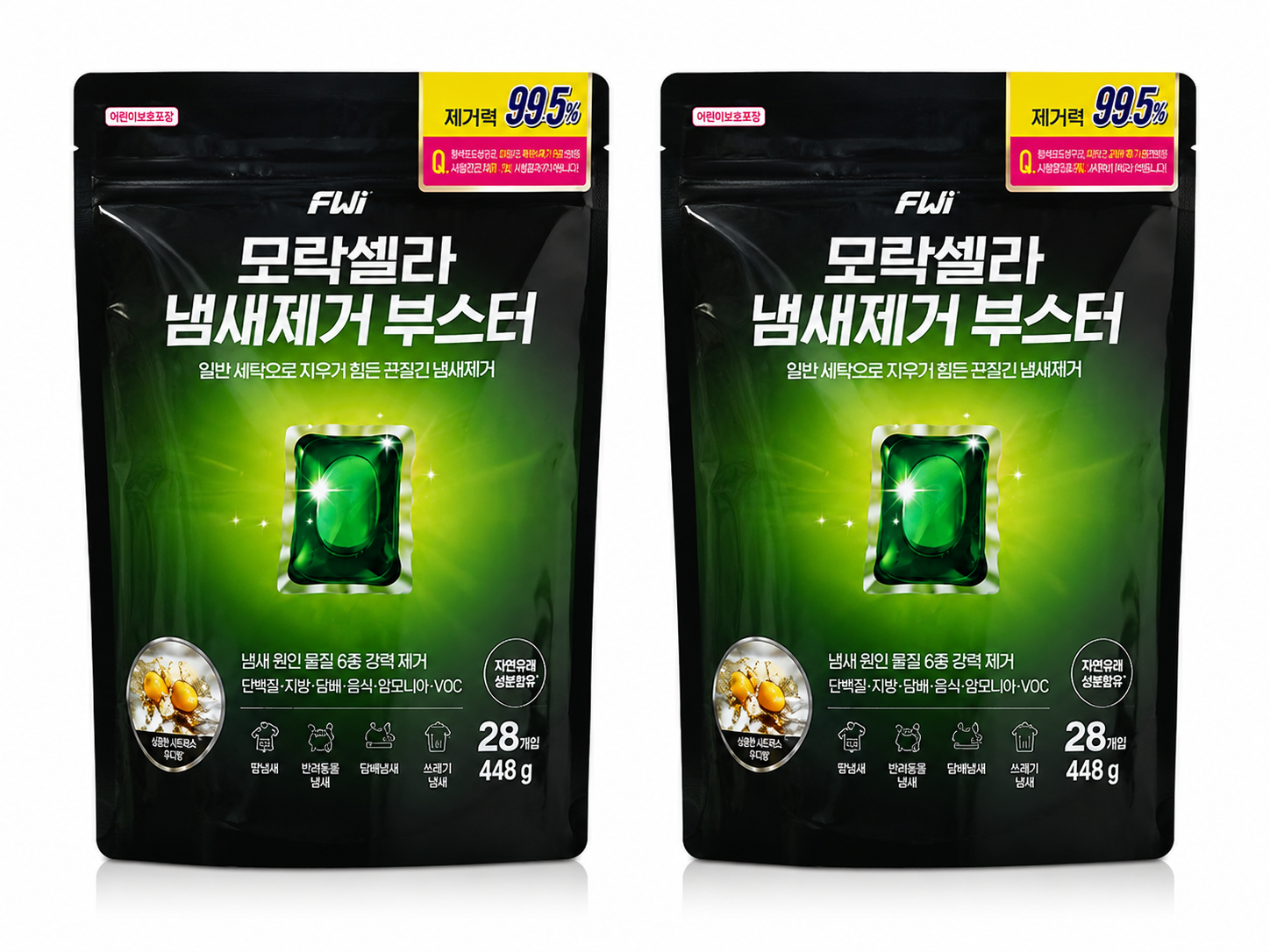 피지 엘지 피지 모락셀라 냄새제거 부스터 캡슐세제 일반 드럼 겸용 26개입 2개 세탁세제 빨래