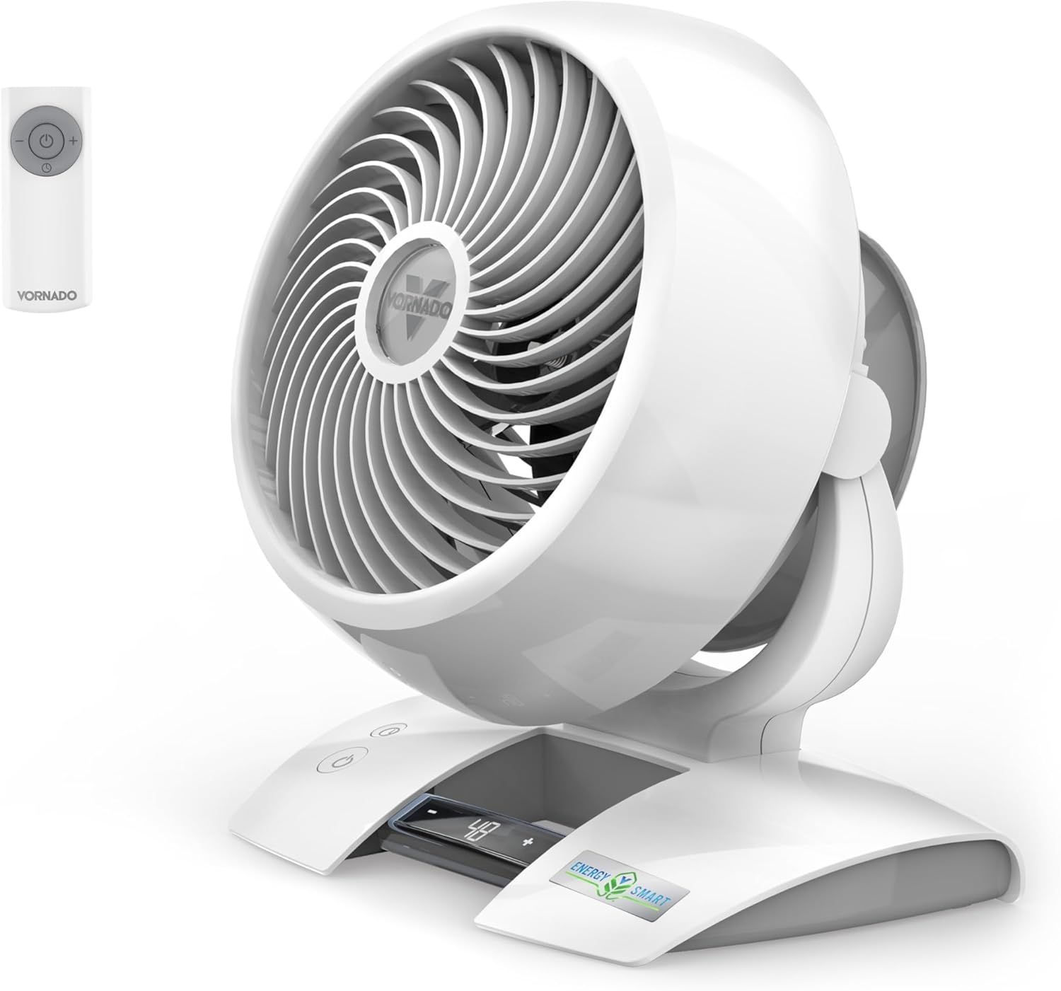 Vornado 5303DC 에너지 스마트 소형 공기 순환기 팬, 가변 속도 제어, 흰색, 중간 크기