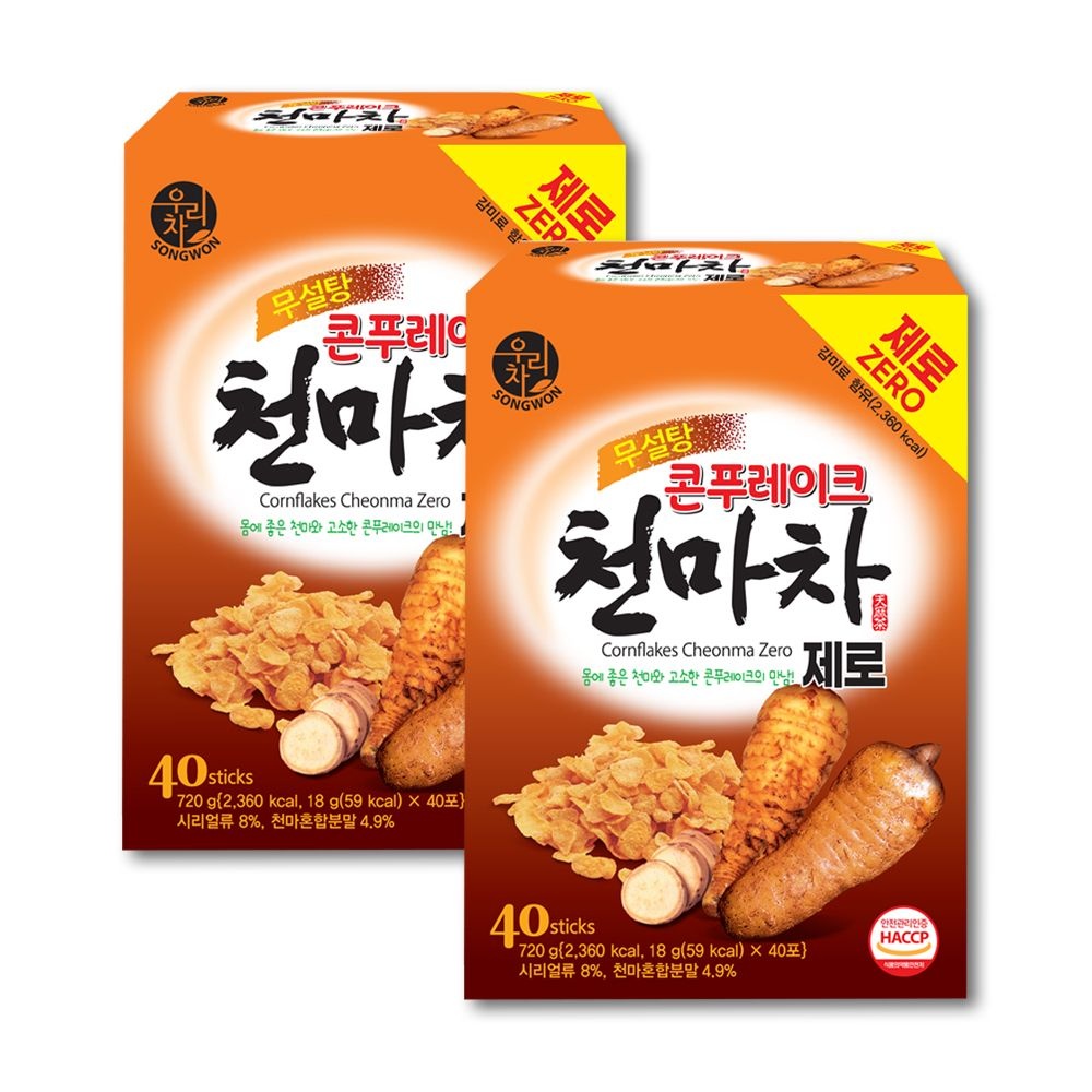 송원 우리차 콘푸레이크 천마차 제로18g 40개입 2개