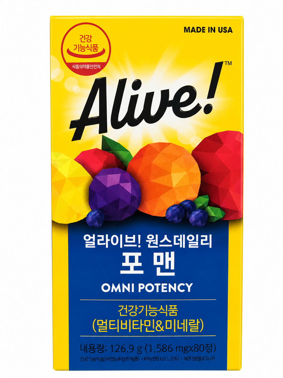 [온누리7%혜택]얼라이브 원스데일리 포 맨 멀티비타민 80정 X 1개 하루템