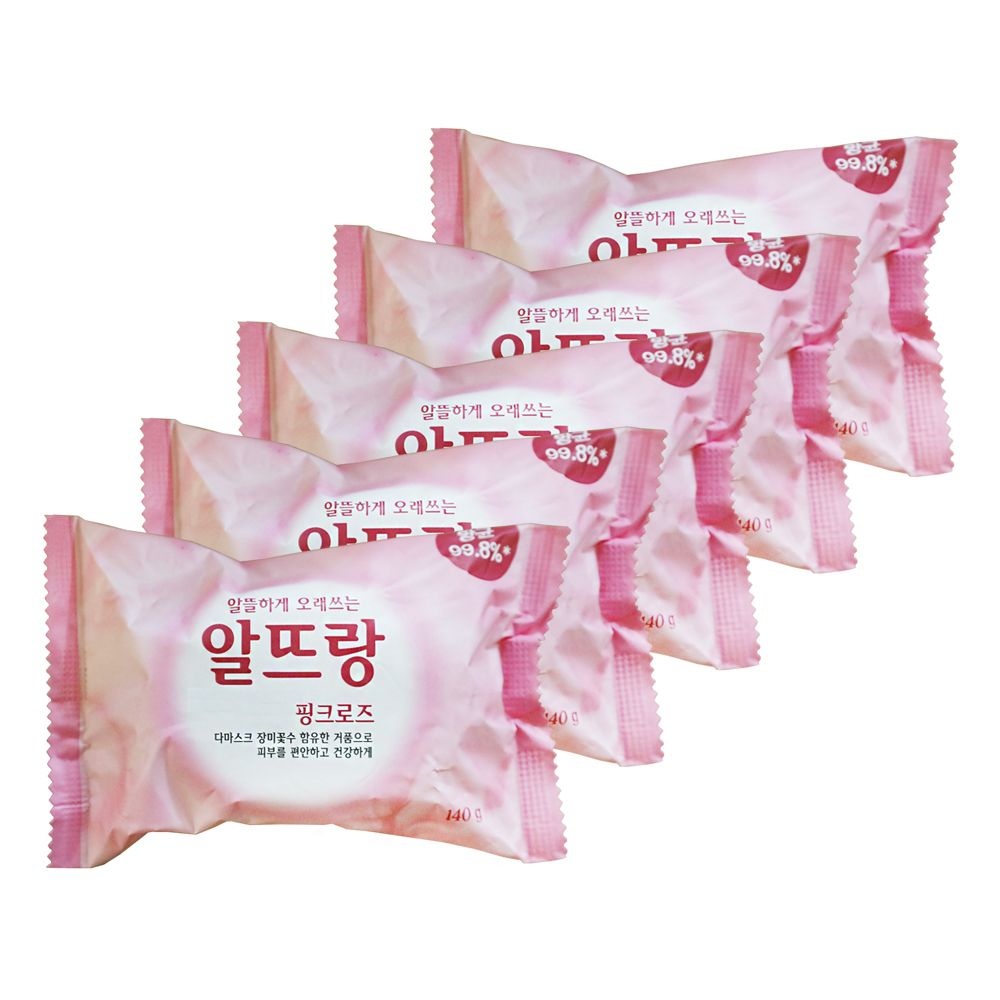 엘지 알뜨랑 알뜰하게 오래쓰는 비누 핑크로즈 140g 5개 세안