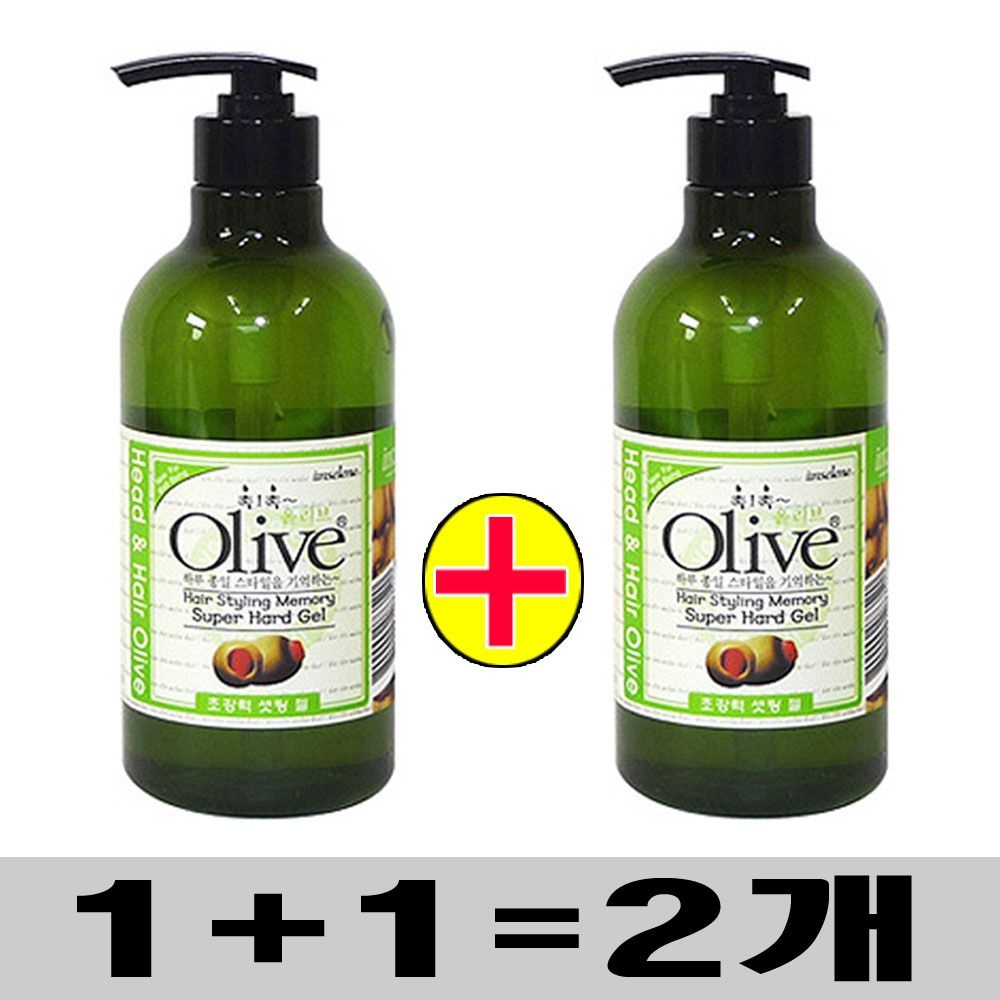 아임세레느 (500g x 2개)-아임세레느 촉촉 올리브 스타일링 메모리 슈퍼 하드 젤 (초강력 헤어젤)