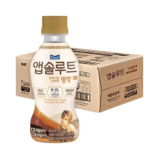 리뉴얼 앱솔루트 명작 액상 2FL 분유 2단계(12~24개월) 240ml 24개 니플미포함