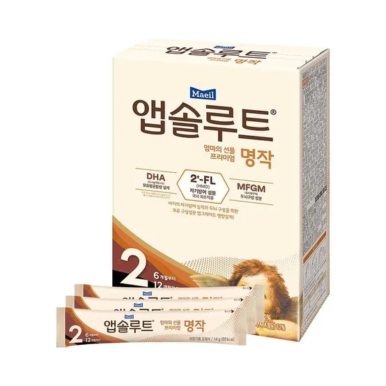 리뉴얼 앱솔루트 명작 2FL 분유 스틱 2단계(6~12개월) 14g 20포 (1곽)