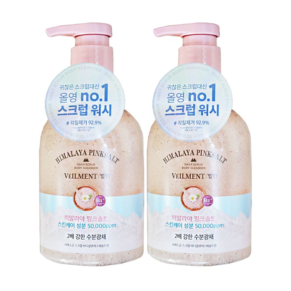 엘지 온더바디 바디클랜저 벨먼 스파 사해소금 스크럽 히말라야 핑크솔트 400ml 2개