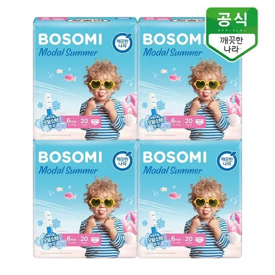 보솜이 모달썸머 팬티 기저귀 6단계(15-21kg) 점보형 20개입 x 4팩