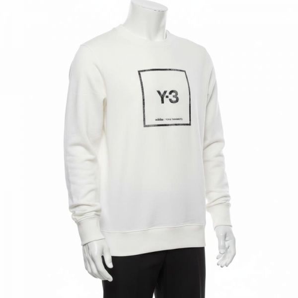 와이쓰리 Y-3 GV6058 스퀘어 라벨 크루넥 맨투맨 남성 화이트