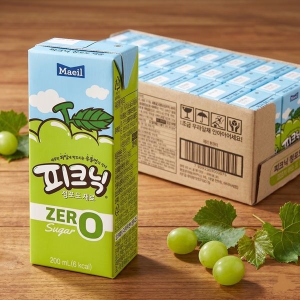 매일유업 피크닉 청포도 제로, 200ml, 24개