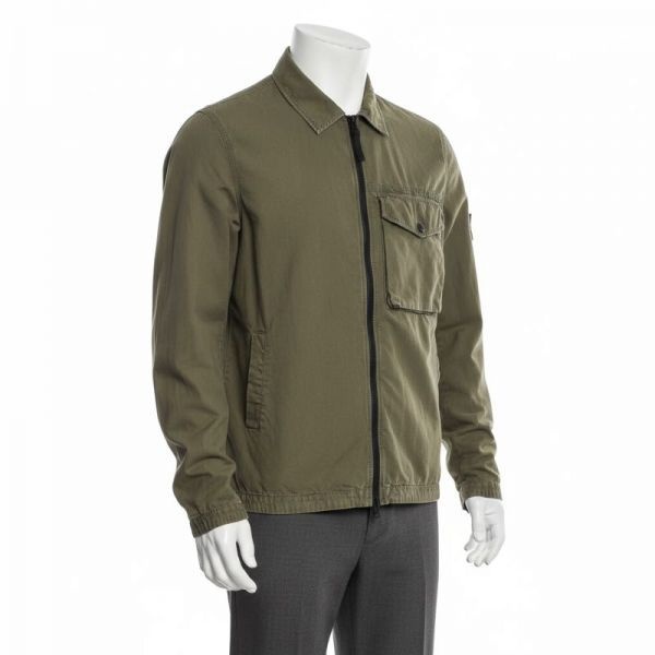 STONE ISLAND 스톤아일랜드 21SS 와펜패치 오버셔츠 남성 자켓 올리브 7415117WN