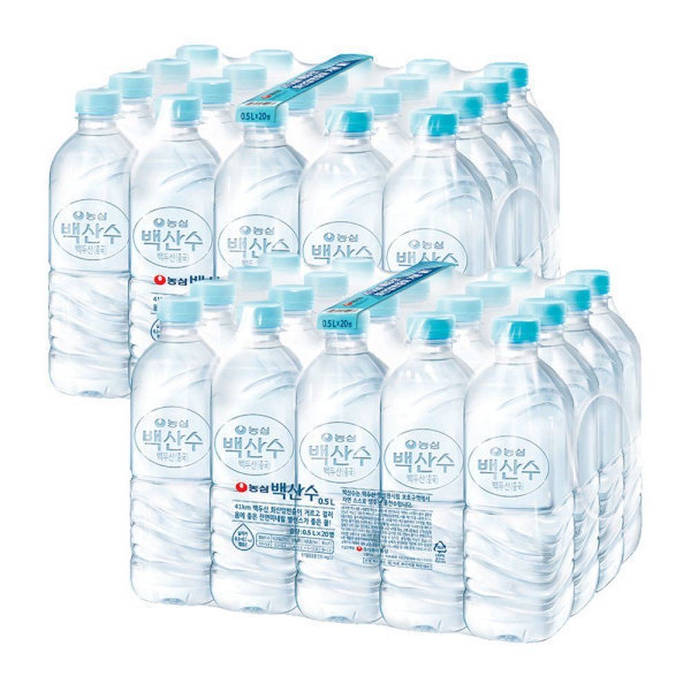 백산수 500ml 40병 (유라벨/무라벨 랜덤발송)