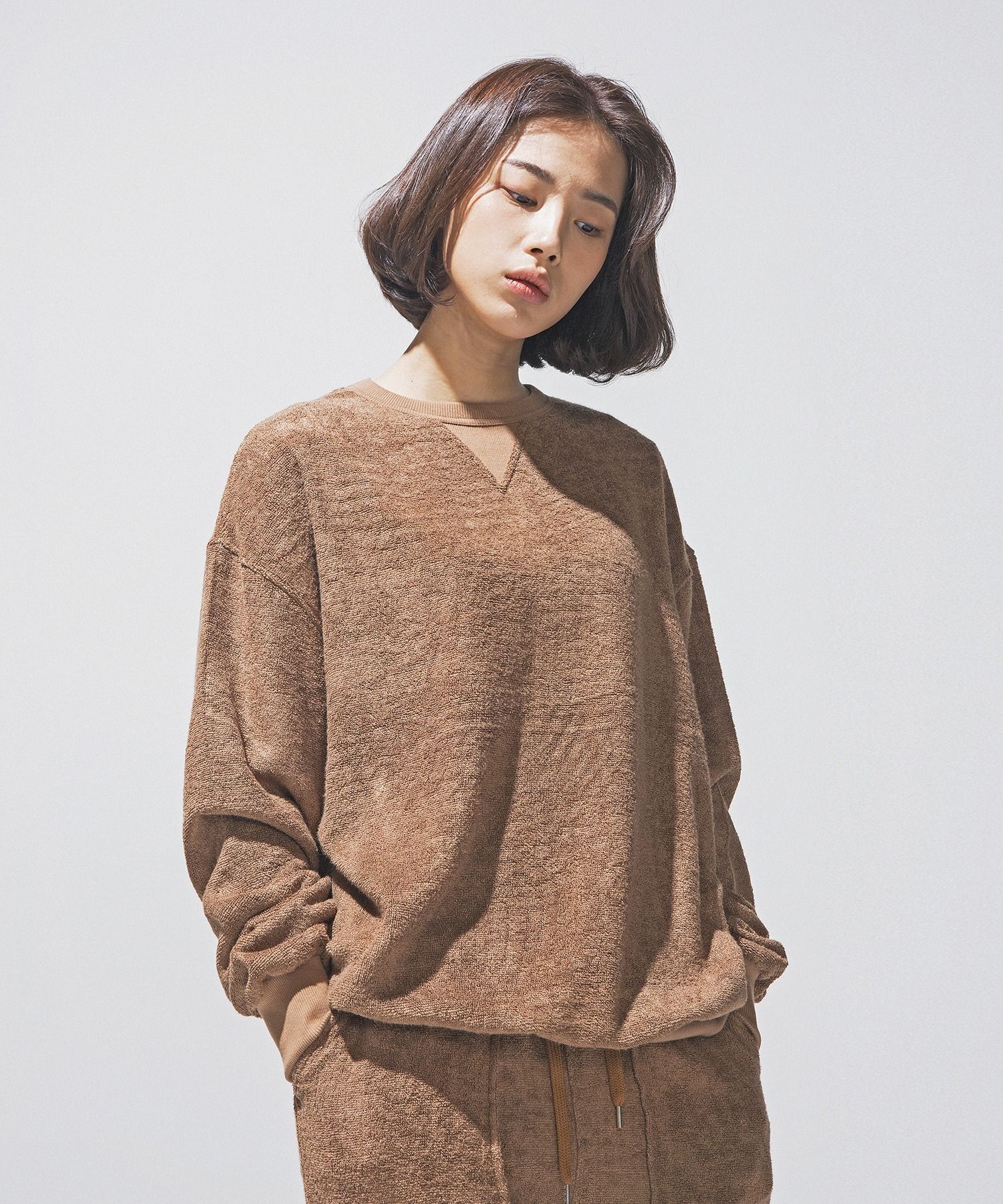 프리즘웍스 FZW2018SSTS013 맨투맨 스웨트셔츠 BAMBOO YARN SWEATSHIRT _ CAMEL 731299