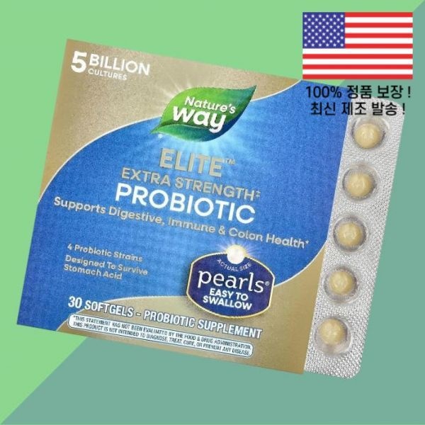 Nature's Way [해외] 네이처스 웨이 펄스 엘리트 프로바이오틱스 유산균 50억 CFU 30 소프트젤 캡슐 Nature's Way Pearls Elite Probiotic 5 Billion So