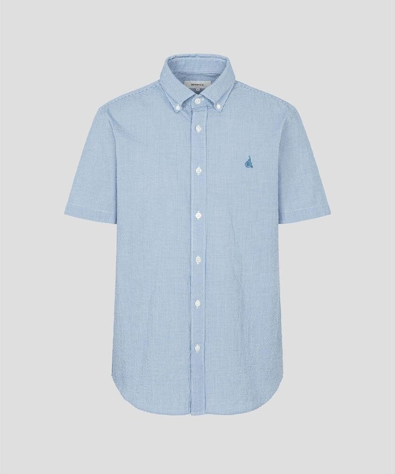 빈폴 BEANPOLE MEN 시어서커 마이크로 깅엄 반소매 셔츠 - 스카이 블루 BC6465C42Q 1153502