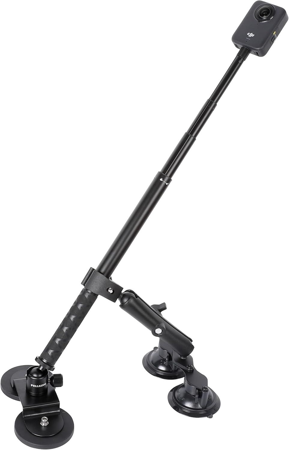 Insta360 DJI OSMO 360 GoPro MAX 2 카메라용 펠킹 카 마운트 키트, X5, X4, X3, X2, X, GO 3, ONE RS, R, 114cm 투명 셀카봉 포함 4in1