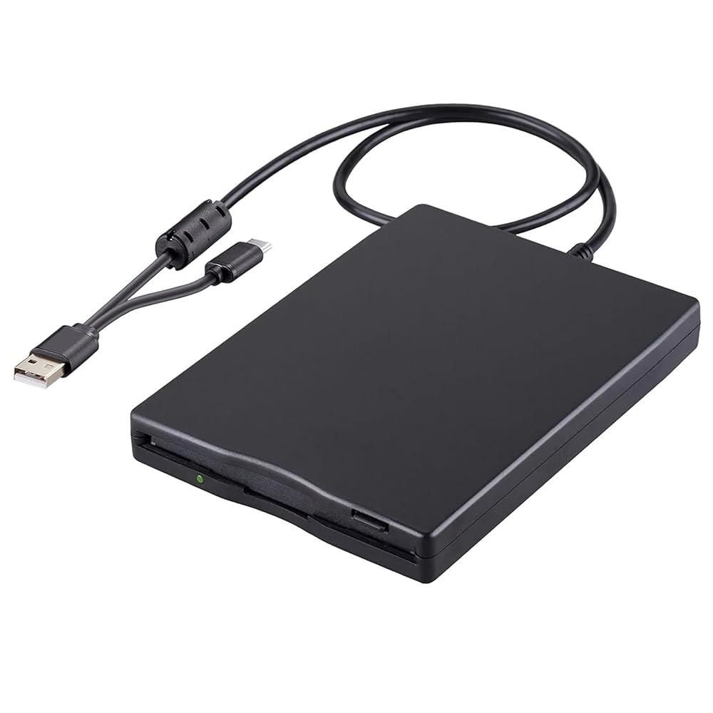 Tendak [해외] Tendak 플로피 디스크 리더기, 3.5인치 외장 USB 및 Type-C 1.44MB FDD 드라이브, 윈도우 11/10/8/7/2000/XP, 비스타, PC, 노트북