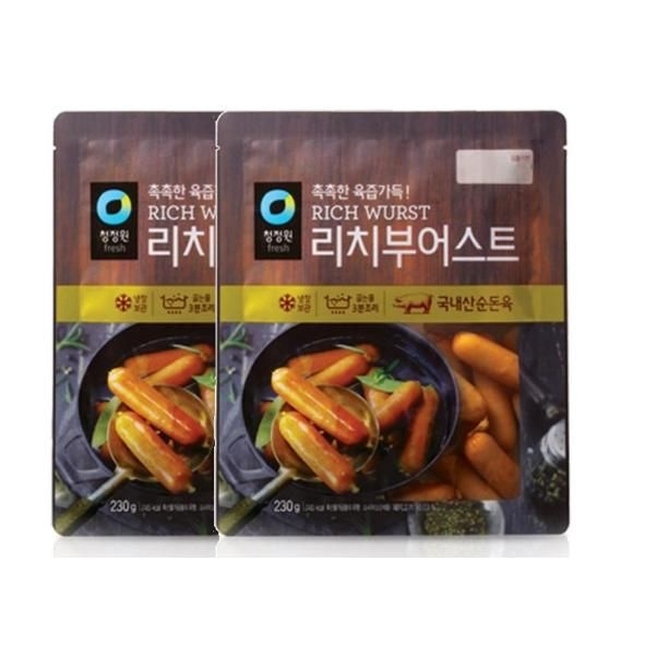 청정원 리치부어스트 230g 2개 자취템 캠핑 여행 비상식량 엄마반찬 집밥