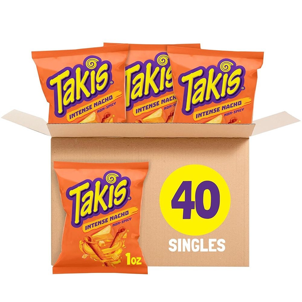 타키스 인텐스 나초 40개입 대용량 멀티팩 체다치즈맛 토르티야칩 미국과자