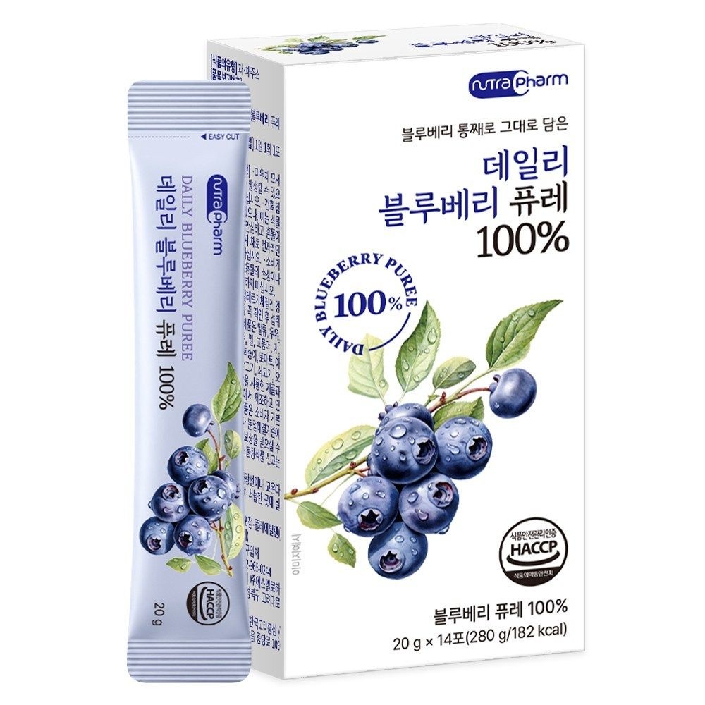 뉴트라팜 데일리 블루베리 퓨레 100% 14p 1개 280g
