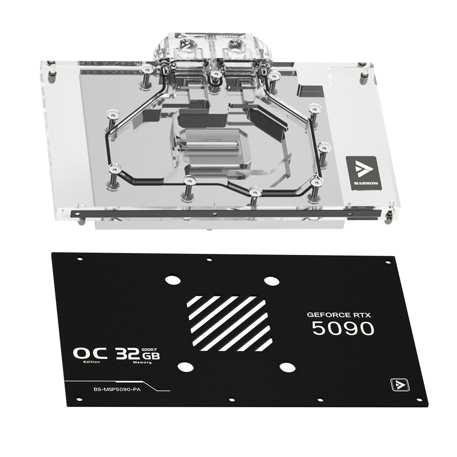 MSI RTX 5090 Suprim OC/RTX 뱅가드 SOC용 바로우 GPU 워터 블록, 풀 커버 워터블랙 포함, 백플레이트, 구리 베이스 냉각,