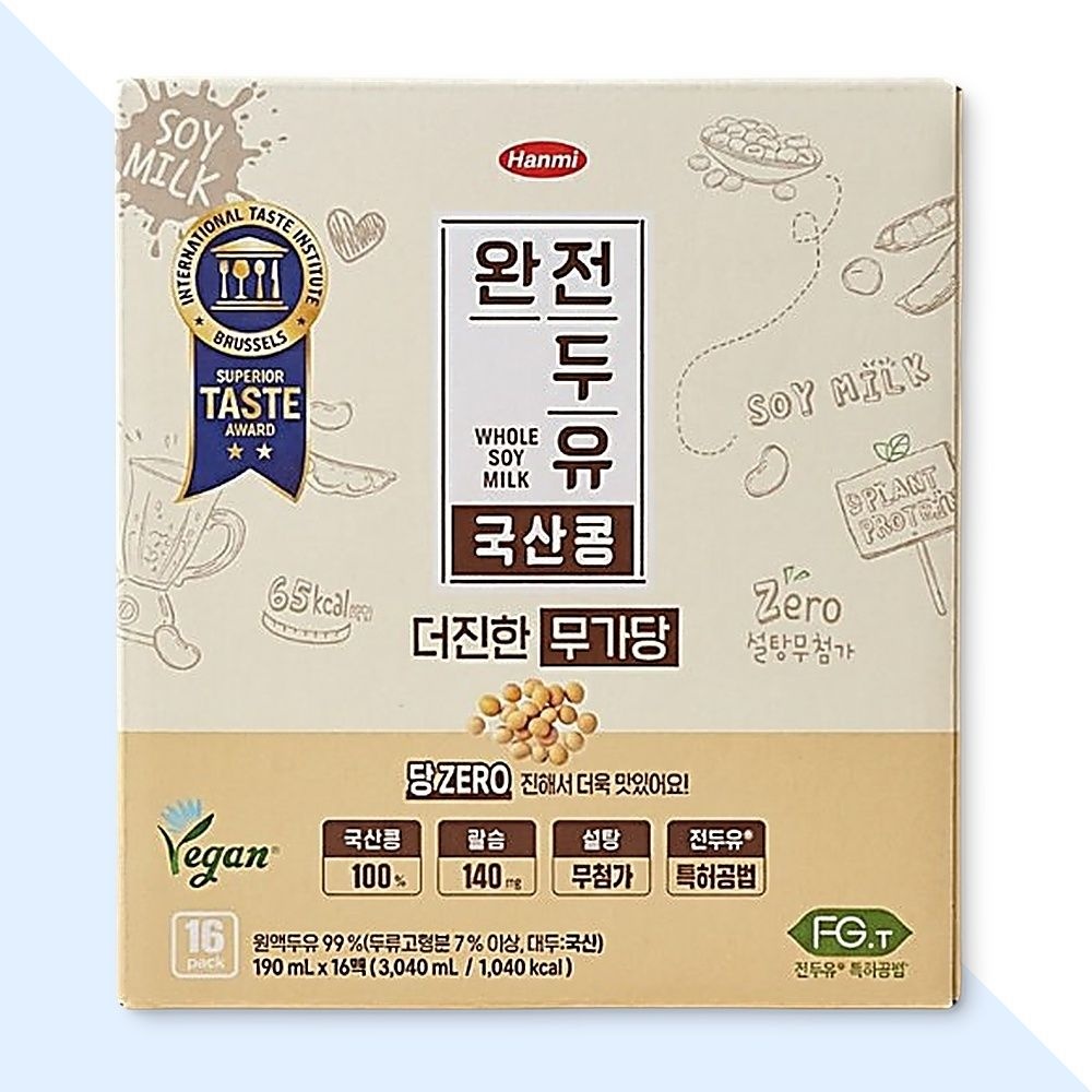 [오늘출발] 한미 완전두유 더진한 국산콩 무가당 식사대용 단백질 190ml 16팩