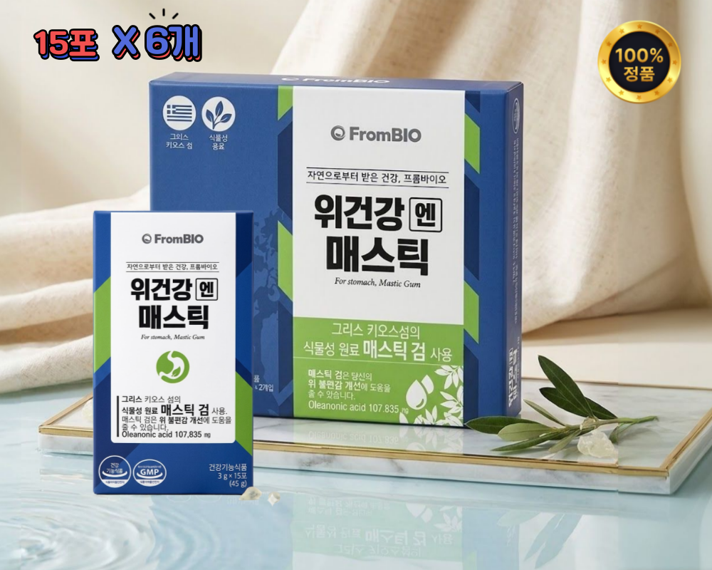 (정품) 매스틱분말 프롬바이오 위건강엔 매스틱 3g 15포 x 6개 (3개월분)