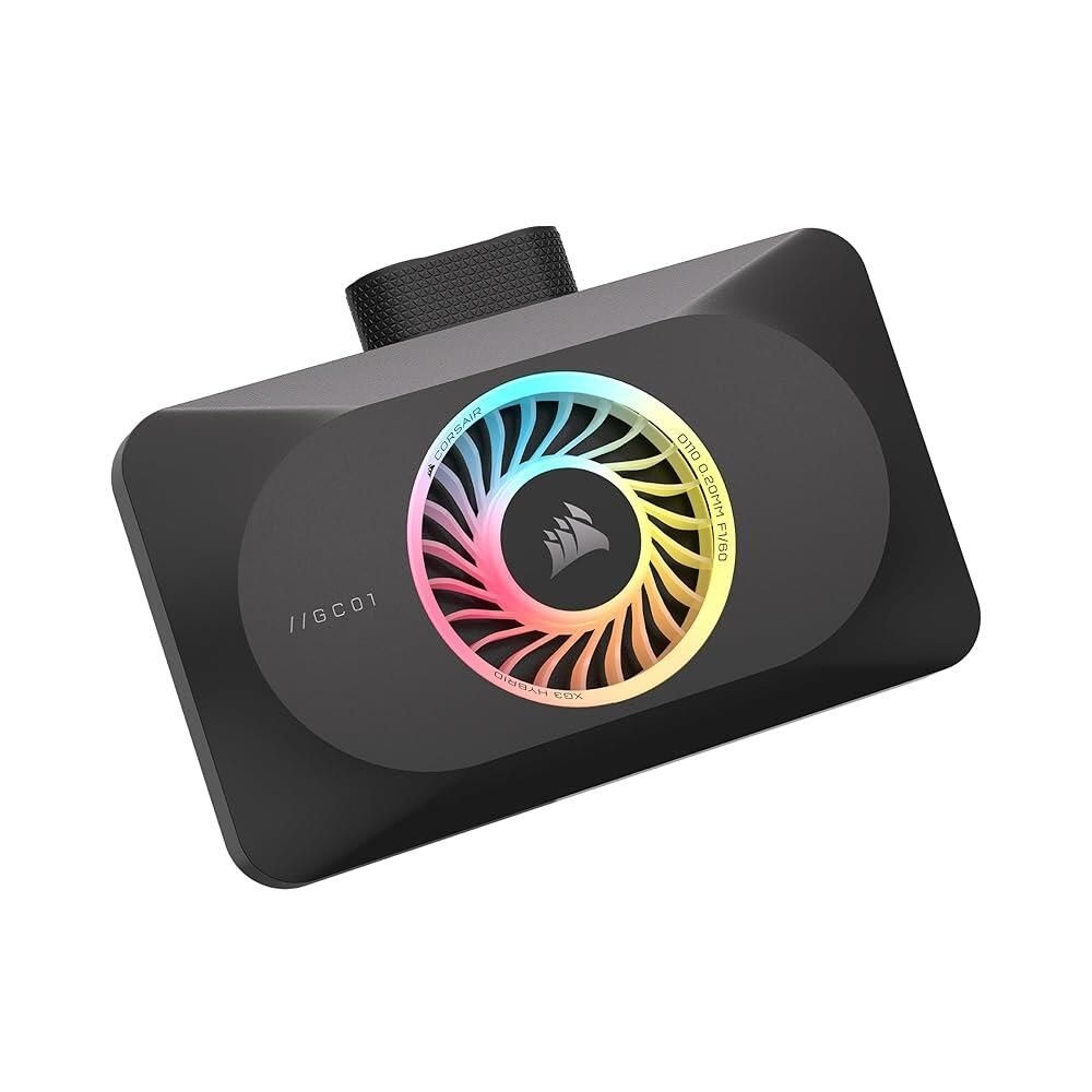 [해외] CORSAIR XG3 RGB 하이브리드 GPU 워터 블록 - 맞춤형 냉각, 5080, 5070 Ti, GPU와 호환, 주소 지정 가능한 LED 18개, iCUE 링크 연