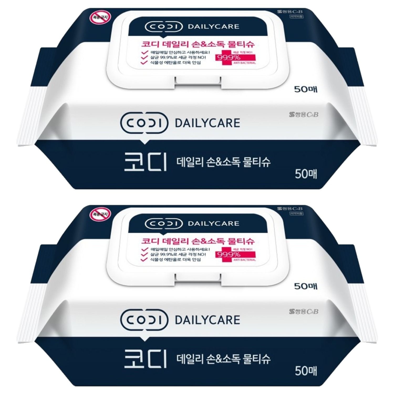 코디 데일리 손 앤 소독 물티슈 캡형
