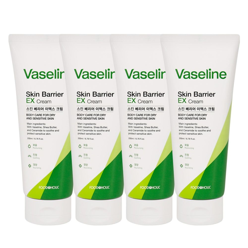 푸드어홀릭 (4개)푸드어홀릭 바세린 스킨 베리어 이엑스 크림 200ml /바디크림 보습