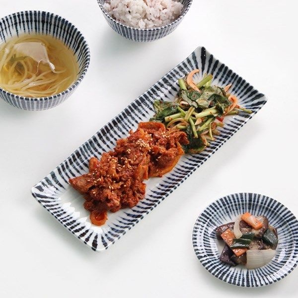 일본 쿠시노 사각 롱접시 1P